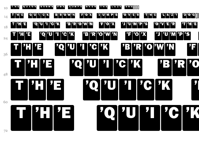 Drop Caps font waterfall